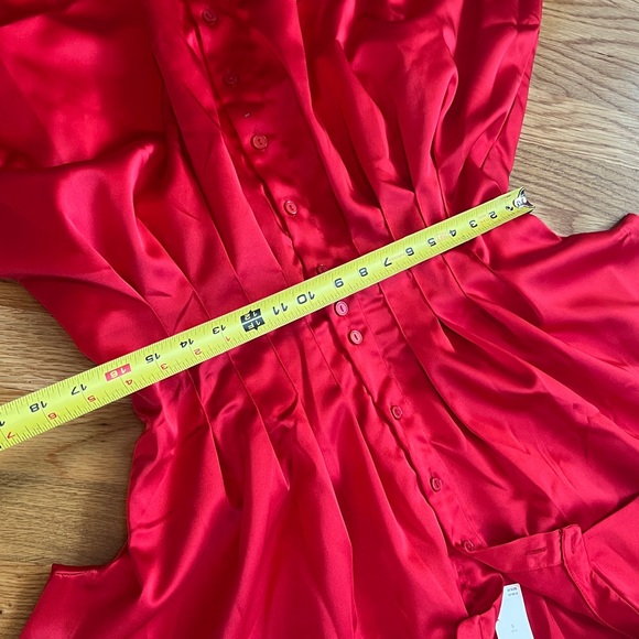 Anthropologie X Exquise Tobie Satin Shirt Dress Size Small NWT - Picture 9 of 13